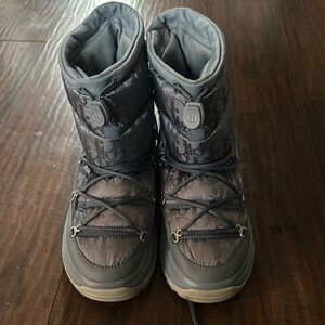 Dior Gray Monogram Snow Boots